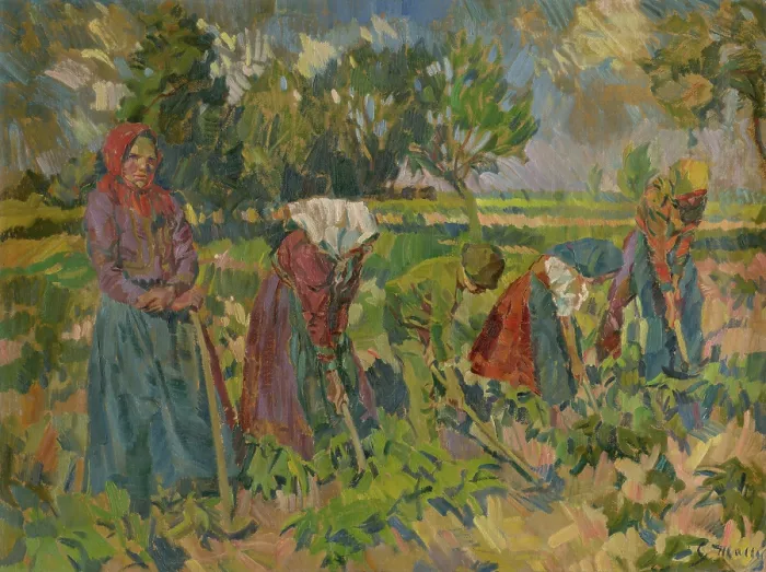 Framed Print : Heavy Weeding, 1924-1928. Creator: Gustav Mally Framed Print : Heavy Weeding, 1924-1928. Creator: Gustav Mally