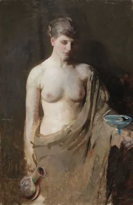 Framed Print : Hebe, c. 1890. Creator: Abbott Handerson Thayer (American, 1849-1921) Framed Print : Hebe, c. 1890. Creator: Abbott Handerson Thayer (American, 1849-1921)