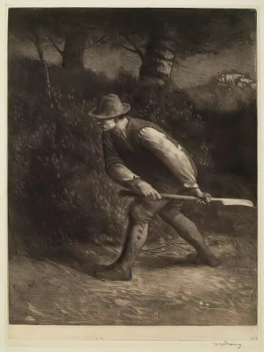 Framed Print : The Hedger, 1891. Creator: William Strang