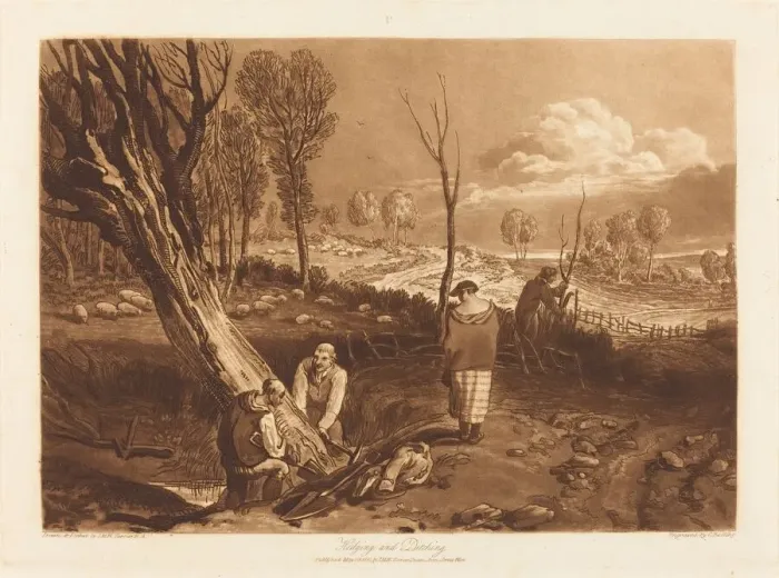 Framed Print : Hedging and Ditching, published 1812. Creator: JMW Turner Framed Print : Hedging and Ditching, published 1812. Creator: JMW Turner