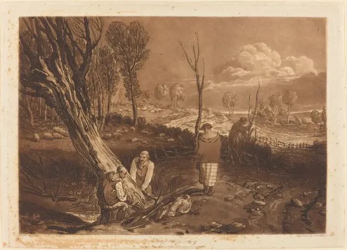 Framed Print : Hedging and Ditching, published 1812. Creator: JMW Turner Framed Print : Hedging and Ditching, published 1812. Creator: JMW Turner