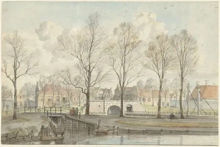 Framed Print : De Heerenpoort in Leiden (?), 1734-1781. Creator: Jan Ekels the Elder Framed Print : De Heerenpoort in Leiden (?), 1734-1781. Creator: Jan Ekels the Elder