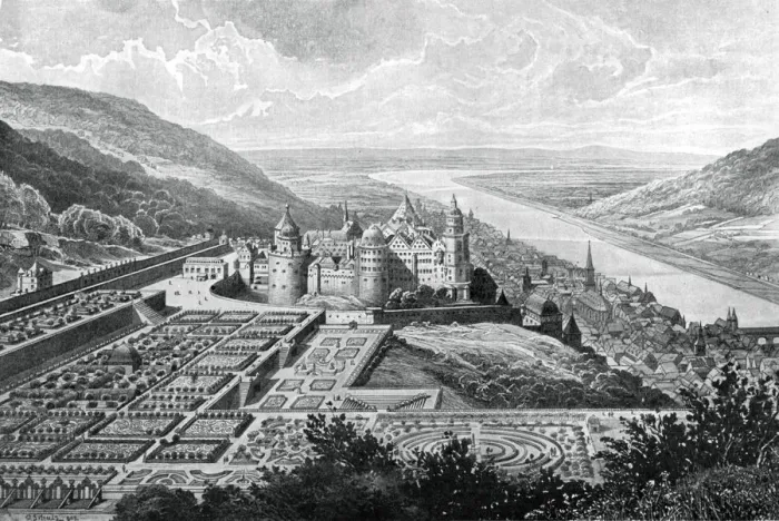 Framed Print : Heidelberg Castle, Germany, in 1620 (1903). Artist: Matthaus Merian Framed Print : Heidelberg Castle, Germany, in 1620 (1903). Artist: Matthaus Merian
