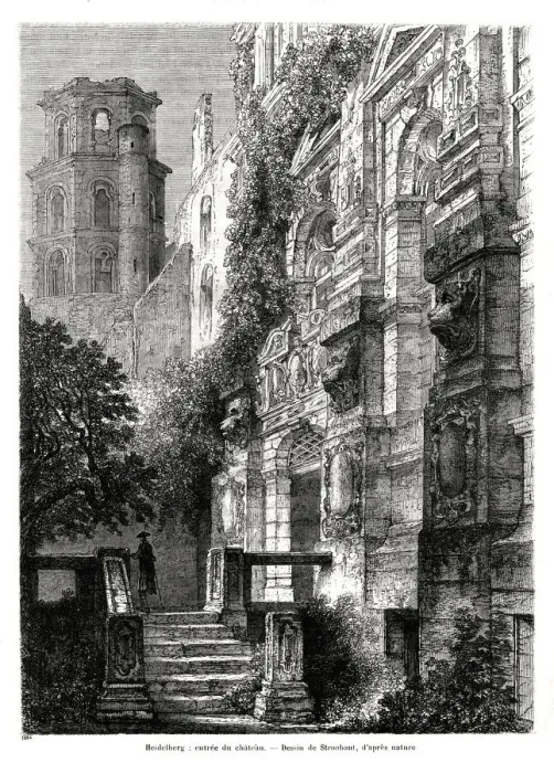 Framed Print : Heidelberg Castle, Germany, 1886. Artist: Francois Stroobant Framed Print : Heidelberg Castle, Germany, 1886. Artist: Francois Stroobant