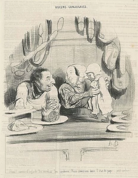 Hein! comme il regarde les cervelas... 19th century. Creator: Honore Daumier