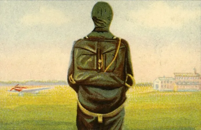 Framed Print : Heinecke parachute, c1918, (1932). Creator: Unknown Framed Print : Heinecke parachute, c1918, (1932). Creator: Unknown