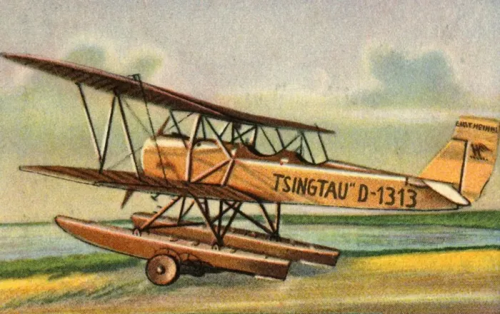 Framed Print : Heinkel HD 24 W Tsingtau seaplane, 1920s, (1932). Creator: Unknown Framed Print : Heinkel HD 24 W Tsingtau seaplane, 1920s, (1932). Creator: Unknown