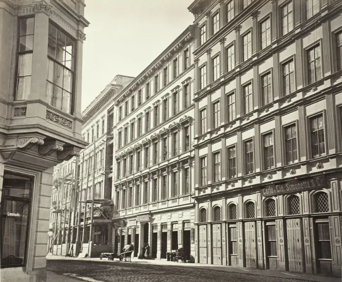 Framed Print : HeinrichsgaBe No. 1, Zinshaus des Herrn A. M. RuBo, 1860s. Creator: Unknown Framed Print : HeinrichsgaBe No. 1, Zinshaus des Herrn A. M. RuBo, 1860s. Creator: Unknown