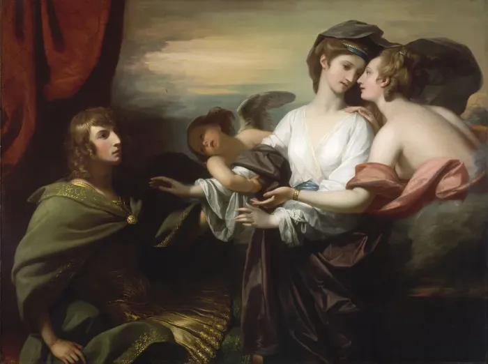 Framed Print : Helen Brought to Paris, 1776. Creator: Benjamin West Framed Print : Helen Brought to Paris, 1776. Creator: Benjamin West