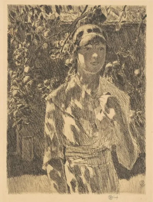 Framed Print : Helen Burke, 1917. Creator: Frederick Childe Hassam Framed Print : Helen Burke, 1917. Creator: Frederick Childe Hassam