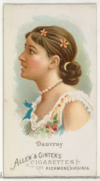 Framed Print : Helen Dauvray, from Worlds Beauties, Series 1 (N26) for Allen & Ginter Cigarettes Framed Print : Helen Dauvray, from Worlds Beauties, Series 1 (N26) for Allen & Ginter Cigarettes
