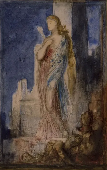 Framed Print : Helen on the Ramparts of Troy. Artist: Moreau, Gustave (1826-1898) Framed Print : Helen on the Ramparts of Troy. Artist: Moreau, Gustave (1826-1898)