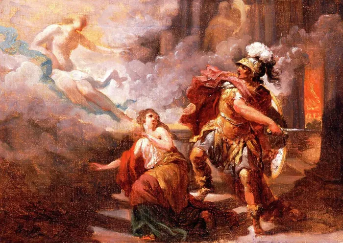 Framed Print : Helen Saved by Venus from the Wrath of Aeneas, 1779. Creator: Jacques Henri Sablet Framed Print : Helen Saved by Venus from the Wrath of Aeneas, 1779. Creator: Jacques Henri Sablet
