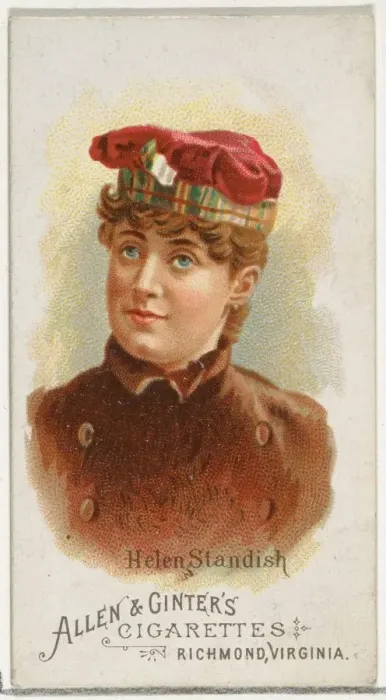 Framed Print : Helen Standish, from Worlds Beauties, Series 1 (N26) for Allen & Ginter Cigarettes Framed Print : Helen Standish, from Worlds Beauties, Series 1 (N26) for Allen & Ginter Cigarettes