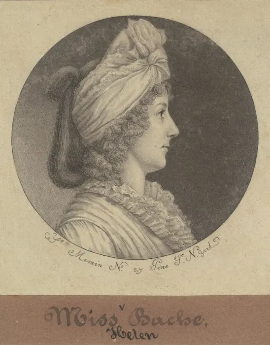 Framed Print : Helena Bache, 1797. Creator: Charles Balthazar Julien Fevret de Saint-Memin Framed Print : Helena Bache, 1797. Creator: Charles Balthazar Julien Fevret de Saint-Memin