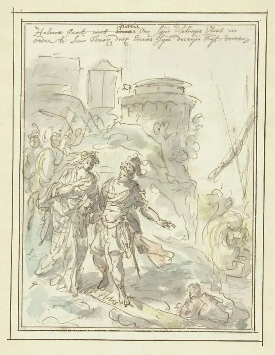 Framed Print : Helena with Paris en route to the fleet, 1677-1755. Creator: Elias van Nijmegen Framed Print : Helena with Paris en route to the fleet, 1677-1755. Creator: Elias van Nijmegen