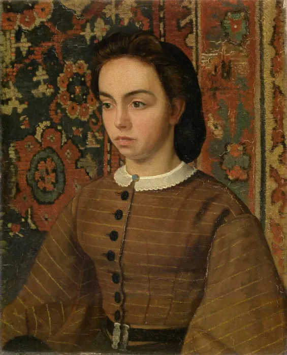 Framed Print : Helene De Braekeleer, the Painter's Sister, 1865-1870. Creator: Henri Jean Augustin de Braekeleer Framed Print : Helene De Braekeleer, the Painter's Sister, 1865-1870. Creator: Henri Jean Augustin de Braekeleer