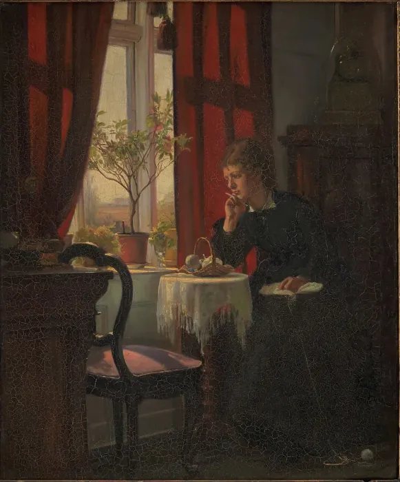 Framed Print : Helga Johansen, the artist's sister, 1866-1900. Creator: Viggo Johansen Framed Print : Helga Johansen, the artist's sister, 1866-1900. Creator: Viggo Johansen