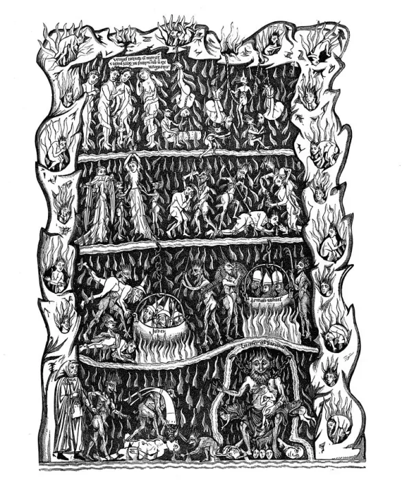 Framed Print : Hell, 12th century Framed Print : Hell, 12th century