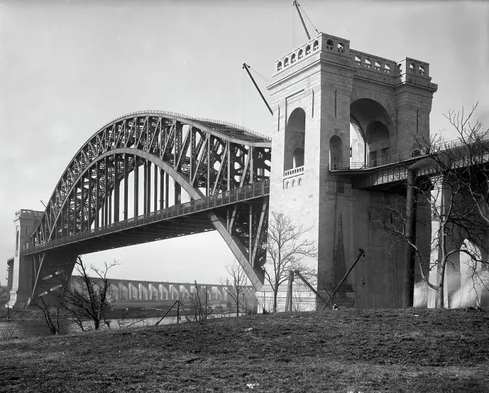 Framed Print : Hell Gate Bridge (New York Connecting RailroadBridge), New York, between 1915 and 1920. Creator: William H. Jackson Framed Print : Hell Gate Bridge (New York Connecting RailroadBridge), New York, between 1915 and 1920. Creator: William H. Jackson
