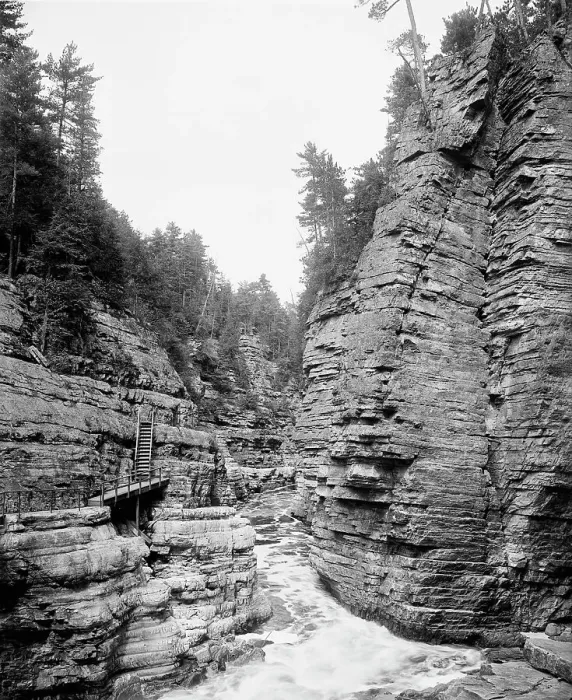 Framed Print : Hell Gate and Jacob's Ladder, Ausable Chasm, between 1900 and 1910. Creator: Unknown Framed Print : Hell Gate and Jacob's Ladder, Ausable Chasm, between 1900 and 1910. Creator: Unknown