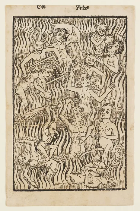 Framed Print : Hell, from the 'Seelen Wurzgarten' by Conrad Dinckmut, 1483. Creator: Anonymous Framed Print : Hell, from the 'Seelen Wurzgarten' by Conrad Dinckmut, 1483. Creator: Anonymous