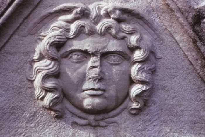 Framed Print : Hellenistic Gorgon from a Sarcophagus from Asia Minor (Turkey), 20th century Framed Print : Hellenistic Gorgon from a Sarcophagus from Asia Minor (Turkey), 20th century