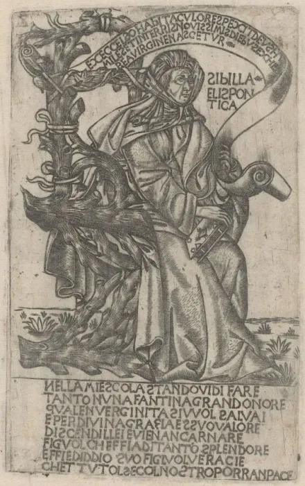 Framed Print : Hellespontine Sibyl, early 15th century. Creator: Unknown Framed Print : Hellespontine Sibyl, early 15th century. Creator: Unknown
