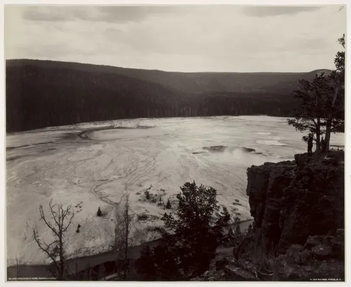 Framed Print : Hells Half Acre, Prismatic Springs, c. late 1880s. Creator: Frank Jay Haynes (American Framed Print : Hells Half Acre, Prismatic Springs, c. late 1880s. Creator: Frank Jay Haynes (American