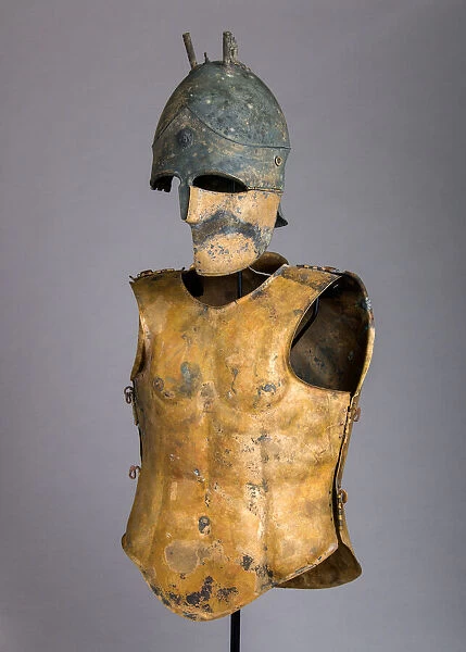 Helmet of the Italo-Chalcidian Type, Anatomical Cuirass, and Left Greave