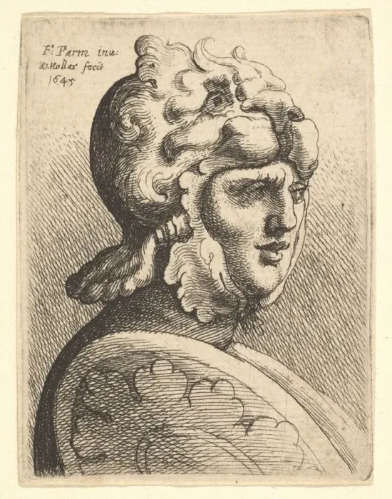 Framed Print : Helmeted Head, 1645. Creator: Wenceslaus Hollar Framed Print : Helmeted Head, 1645. Creator: Wenceslaus Hollar
