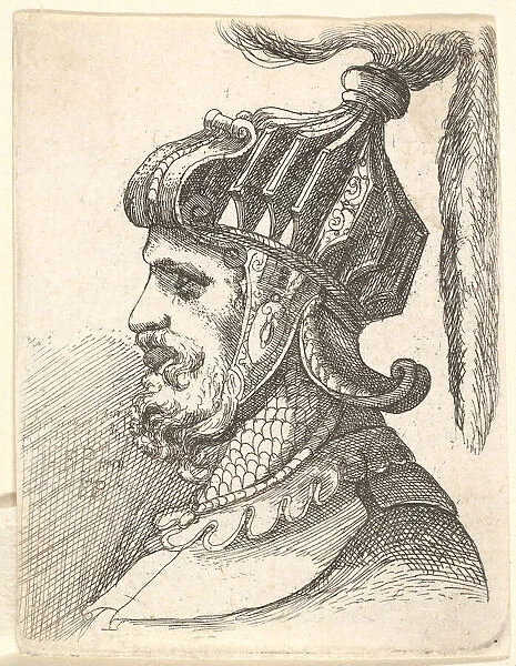 Helmeted head, 1662-78. Creator: Francis Place