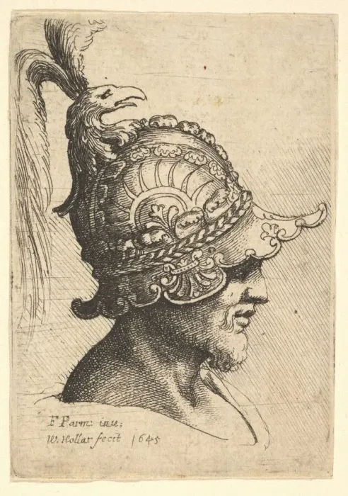 Framed Print : Helmeted Head wtih Birds Head Crest, 1645. Creator: Wenceslaus Hollar Framed Print : Helmeted Head wtih Birds Head Crest, 1645. Creator: Wenceslaus Hollar