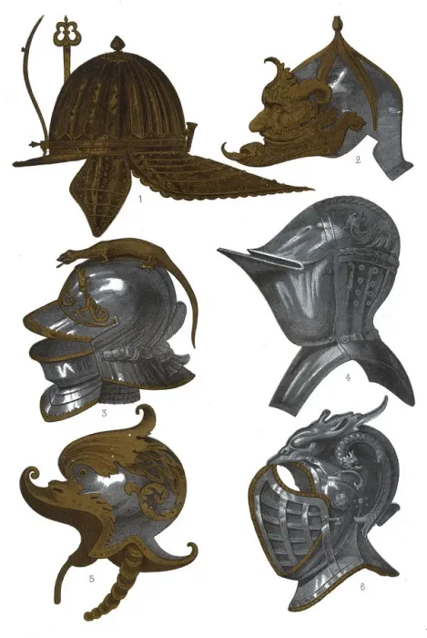 Framed Print : Helmets from the Armeria Real, Madrid, (1870). Artist: Franz Kellerhoven Framed Print : Helmets from the Armeria Real, Madrid, (1870). Artist: Franz Kellerhoven