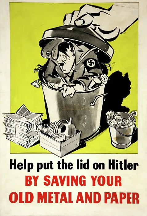 Framed Print : Help put the lid on Hitler by saving your old metal and paper, WWII poster, between 1939 and 1946 Framed Print : Help put the lid on Hitler by saving your old metal and paper, WWII poster, between 1939 and 1946