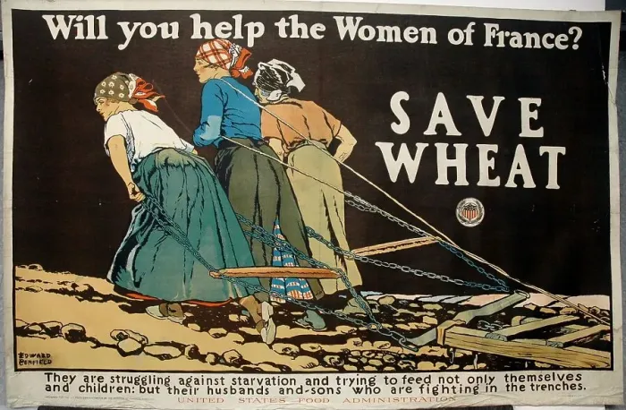Framed Print : Will You Help the Women of France?, 1917. Creator: Edward Penfield Framed Print : Will You Help the Women of France?, 1917. Creator: Edward Penfield