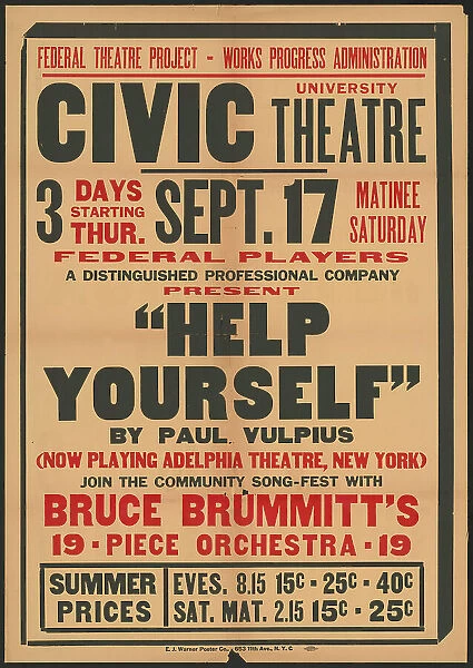 Help Yourself, Syracuse, NY, 1936. Creator: Unknown