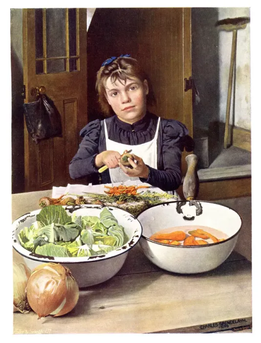 Framed Print : Helping Mother, 1901. Artist: Andre & Sleigh Framed Print : Helping Mother, 1901. Artist: Andre & Sleigh