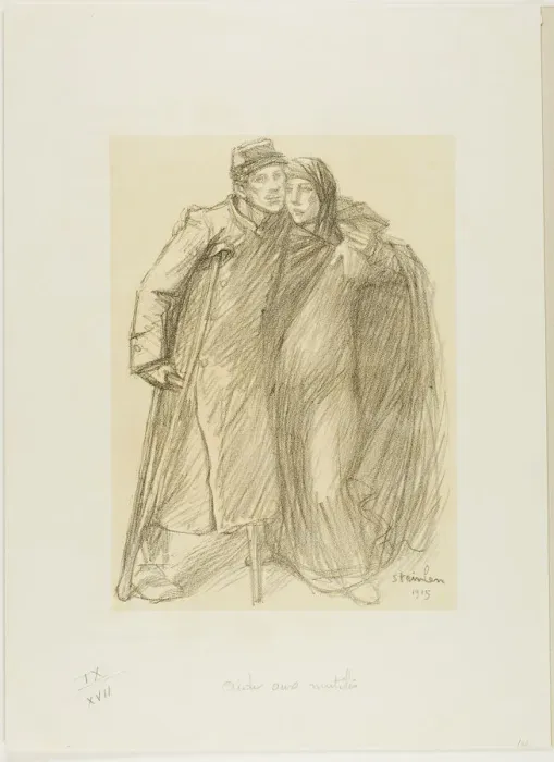 Framed Print : Helping the Wounded, 1915. Creator: Theophile Alexandre Steinlen Framed Print : Helping the Wounded, 1915. Creator: Theophile Alexandre Steinlen