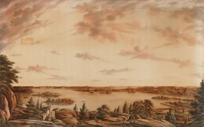 Framed Print : Helsinki as seen from Sörnäis, 1817. Creator: Erik Wilhelm the Younger Framed Print : Helsinki as seen from Sörnäis, 1817. Creator: Erik Wilhelm the Younger