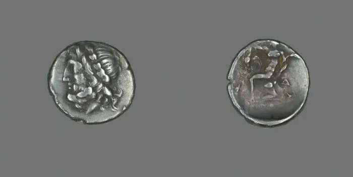 Framed Print : Hemidrachm (Coin) Depicting the God Zeus, late 4th century BCE. Creator: Unknown Framed Print : Hemidrachm (Coin) Depicting the God Zeus, late 4th century BCE. Creator: Unknown