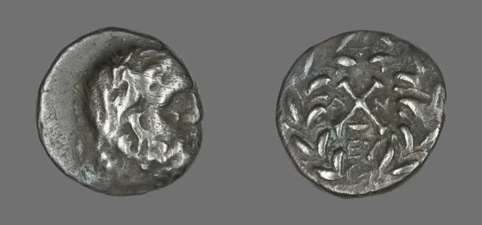 Framed Print : Hemidrachm (Coin) Depicting the God Zeus Amarios, 222-146 BCE. Creator: Unknown Framed Print : Hemidrachm (Coin) Depicting the God Zeus Amarios, 222-146 BCE. Creator: Unknown