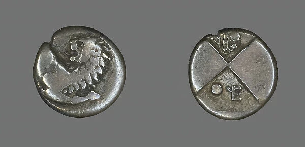 Hemidrachm (Coin) Depicting a Lion, late 5th century BCE. Creator: Unknown
