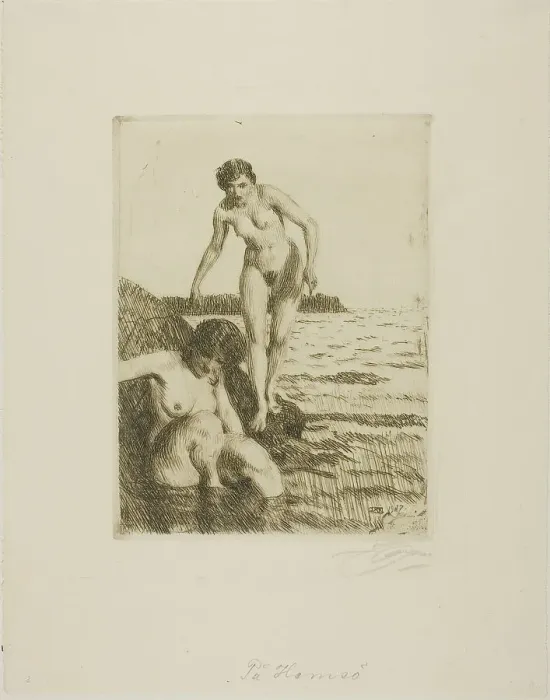 Framed Print : On Hemsö Island, 1917. Creator: Anders Leonard Zorn Framed Print : On Hemsö Island, 1917. Creator: Anders Leonard Zorn