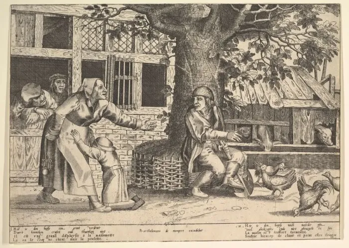 Framed Print : The Hen-Pecked Husband. Creator: Peeter van der Borcht Framed Print : The Hen-Pecked Husband. Creator: Peeter van der Borcht