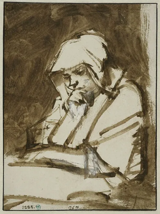 Framed Print : Hendrickje Stoffels sitting by a window with open eyes, ca 1655-1656. Creator: Rembrandt Harmensz van Rijn Framed Print : Hendrickje Stoffels sitting by a window with open eyes, ca 1655-1656. Creator: Rembrandt Harmensz van Rijn