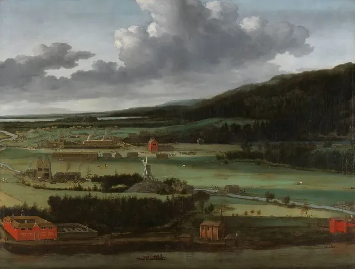 Framed Print : Hendrik Trip's Cannon Foundry in Julitabruk, Sweden, 1650-1675. Creator: Allart van Everdingen Framed Print : Hendrik Trip's Cannon Foundry in Julitabruk, Sweden, 1650-1675. Creator: Allart van Everdingen