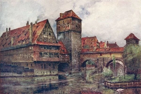 The Henkersteg, with the Wasserturm, Nuremberg, Germany, c1905. Artist: AG Bell
