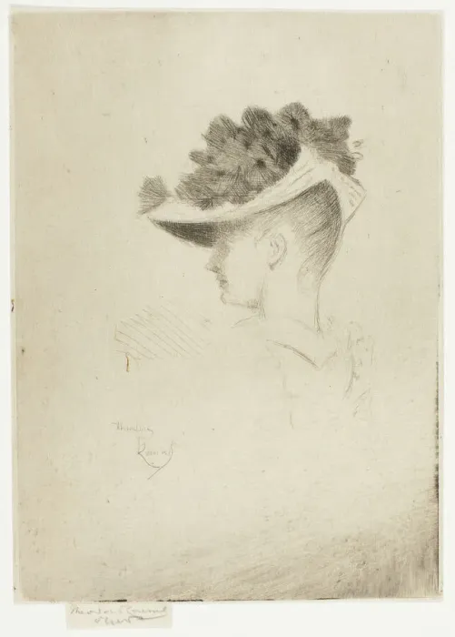 Framed Print : The Henley Hat, 1890. Creator: Theodore Roussel Framed Print : The Henley Hat, 1890. Creator: Theodore Roussel