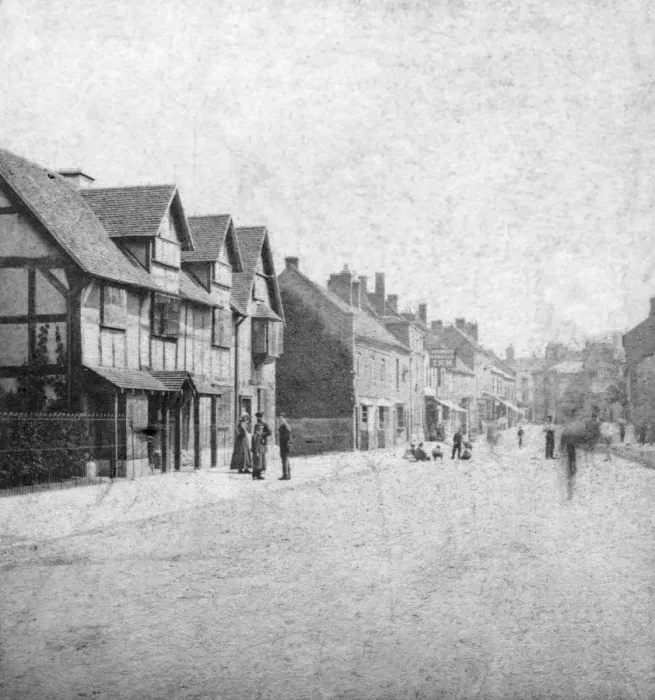 Framed Print : Henley Street, Stratford-upon-Avon, Warwickshire, late 19th century Framed Print : Henley Street, Stratford-upon-Avon, Warwickshire, late 19th century